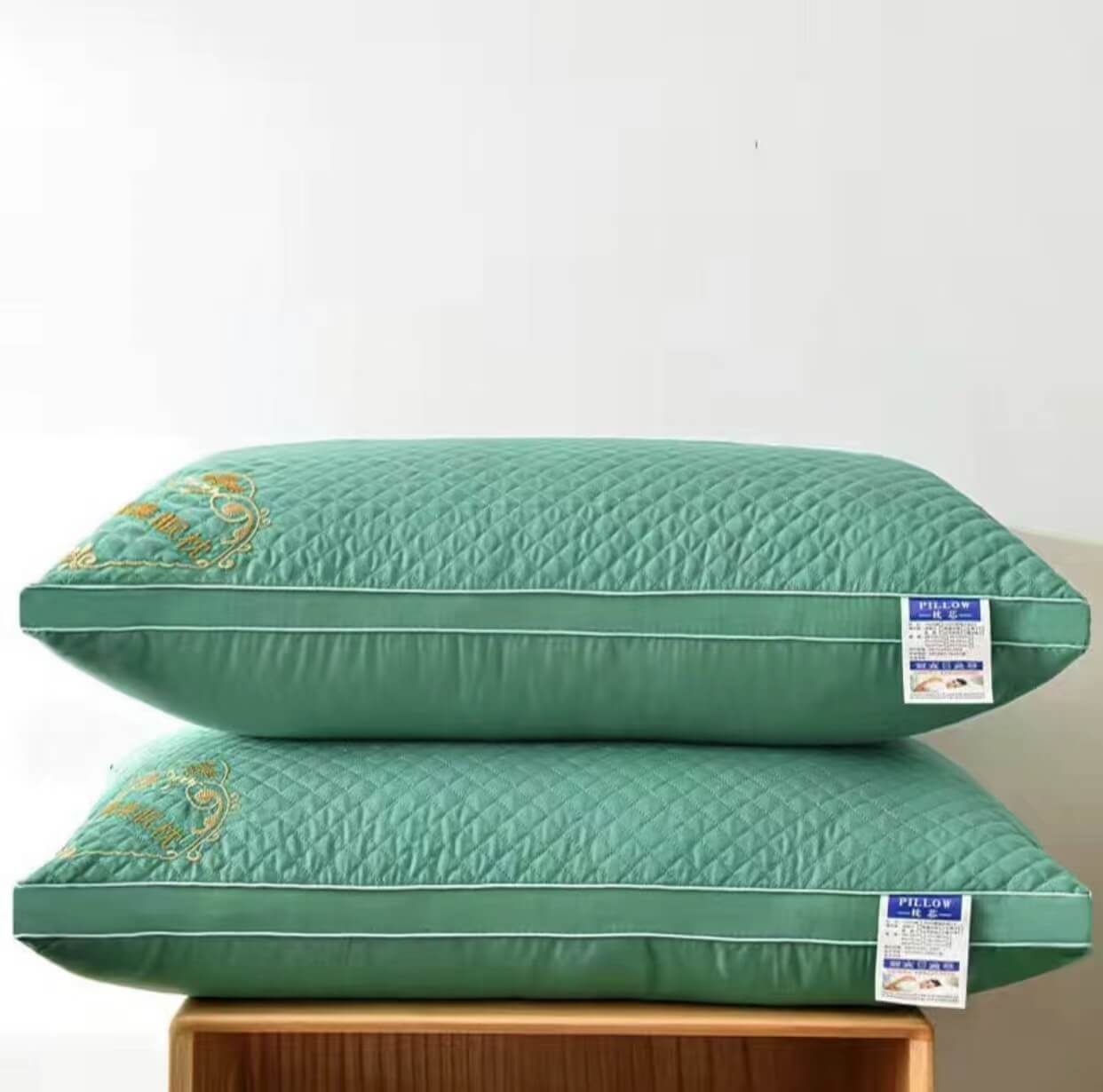 Five-star hotel sleep pillow super soft down double pillow adult neck