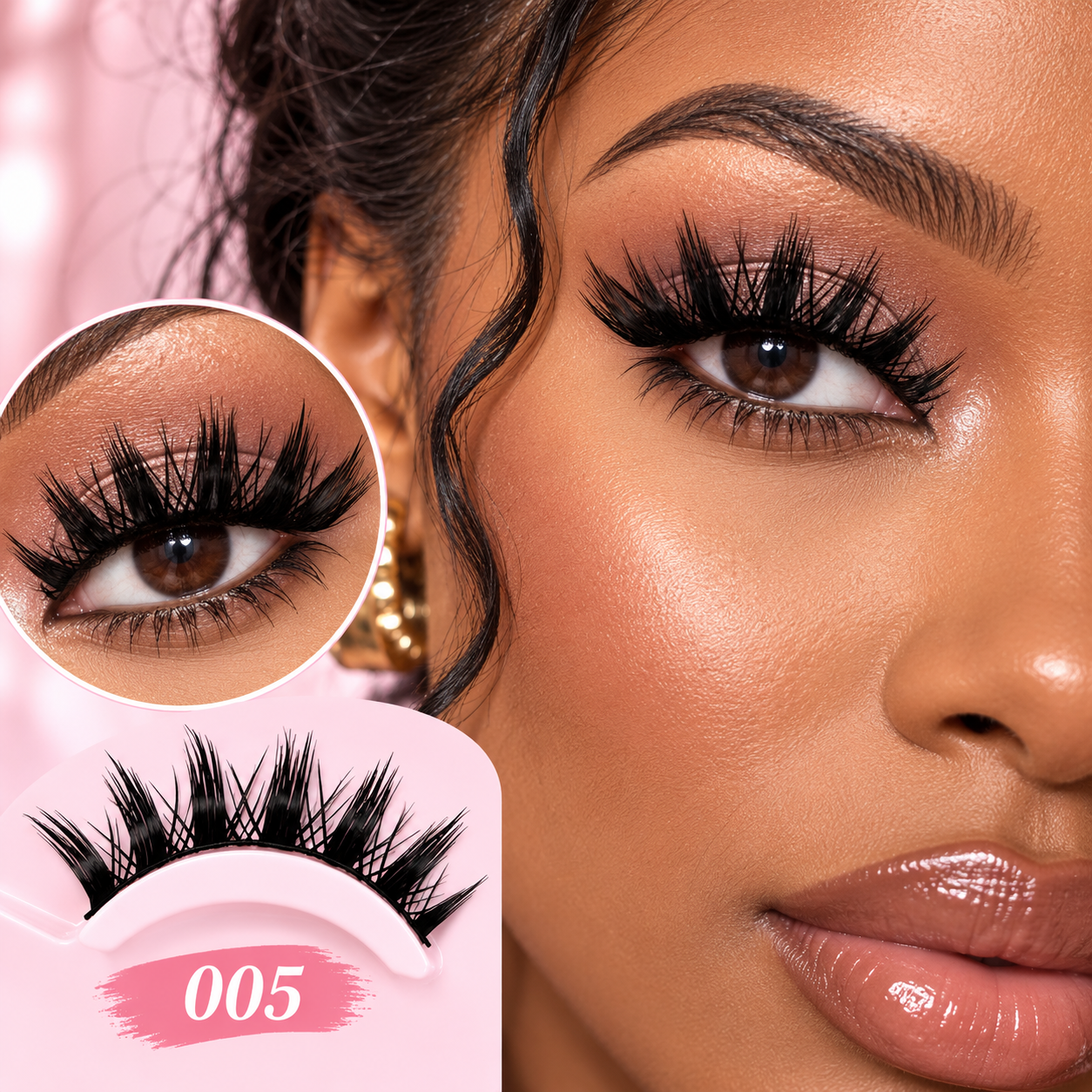 5 Pairs Spiky Cluster False Eyelashes – Bold Manga Style Wispy Lashes with Flexible Band