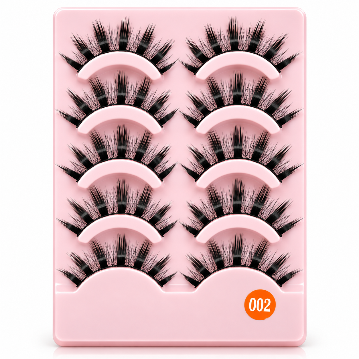 5 Pairs Dramatic Spiky False Eyelashes – Bold Wispy Volume Lashes with Lightweight Band