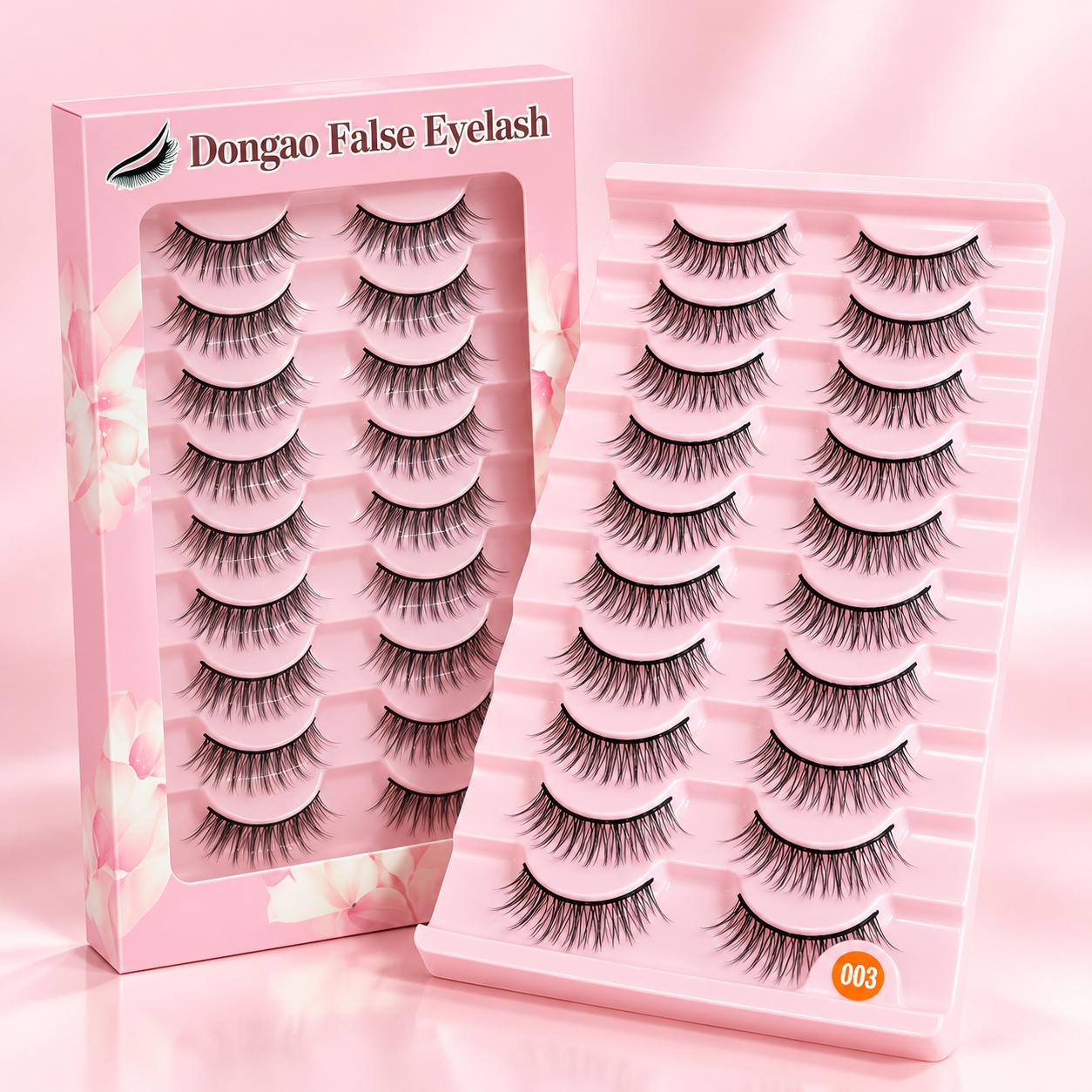 10 Pairs Natural False Eyelashes – Lightweight Wispy Lashes with Soft Flexible Band