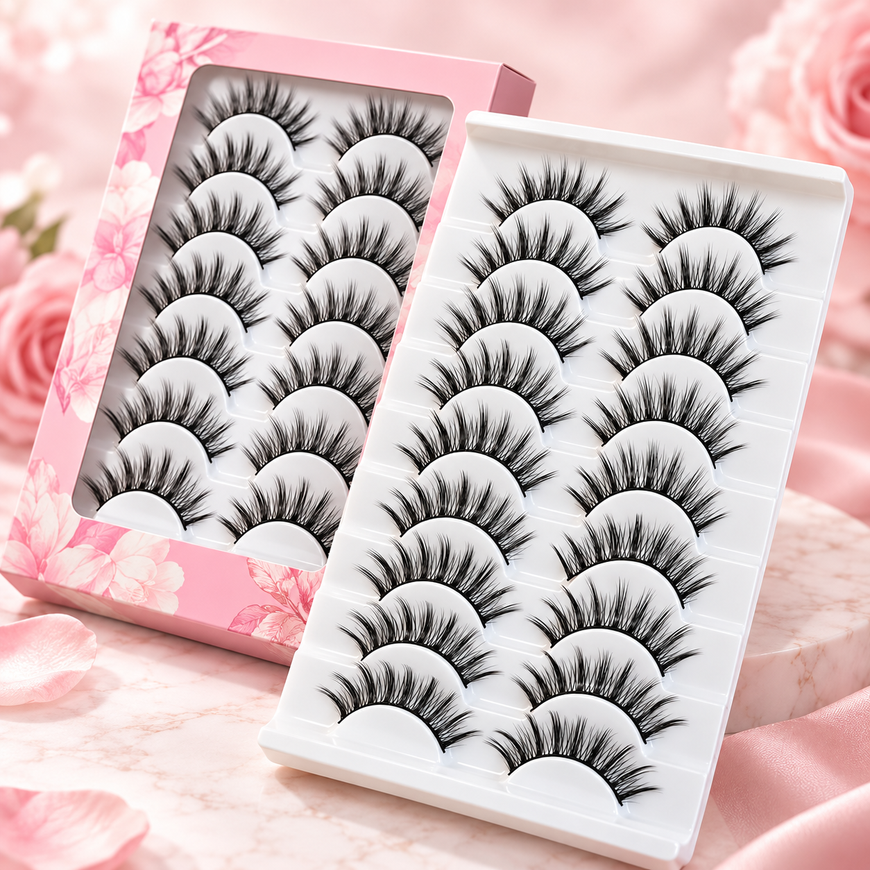 10 Pairs 3D Fluffy Wispy False Eyelashes – Dramatic Volume Lash Set