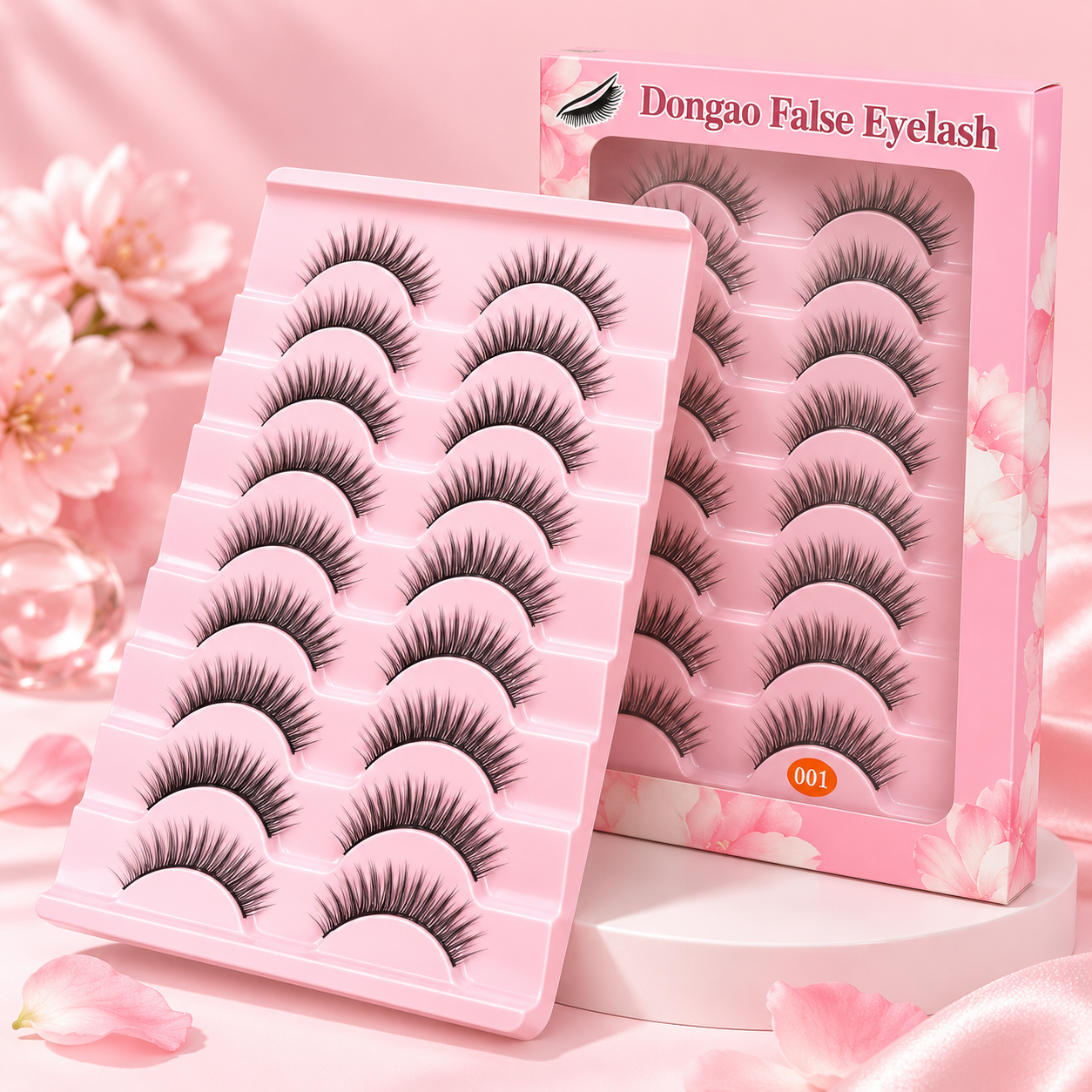 10 Pairs Natural Wispy False Eyelashes – Soft Fluffy Everyday Lash Set
