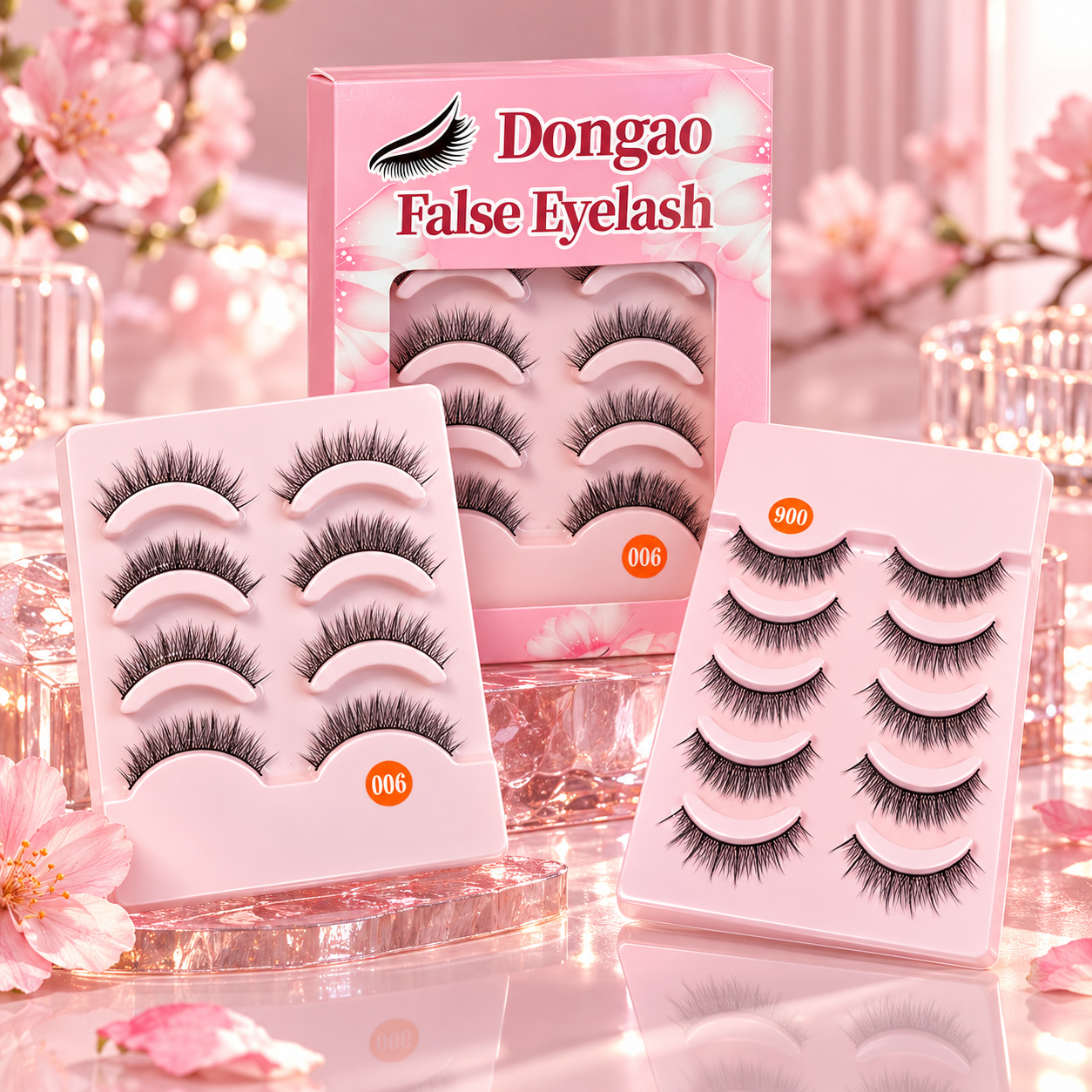 5 Pairs Natural Wispy False Eyelashes – Soft Flared Lightweight Lashes with Flexible Band