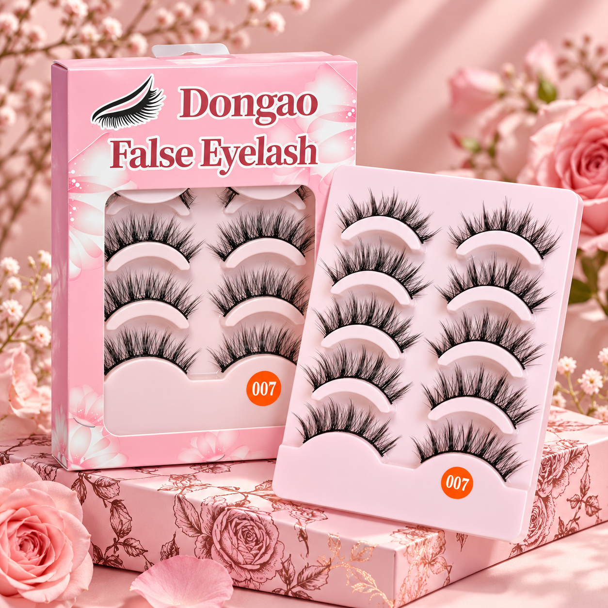 5 Pairs Wispy Cat-Eye False Eyelashes – Fluffy Layered Lashes with Flexible Band
