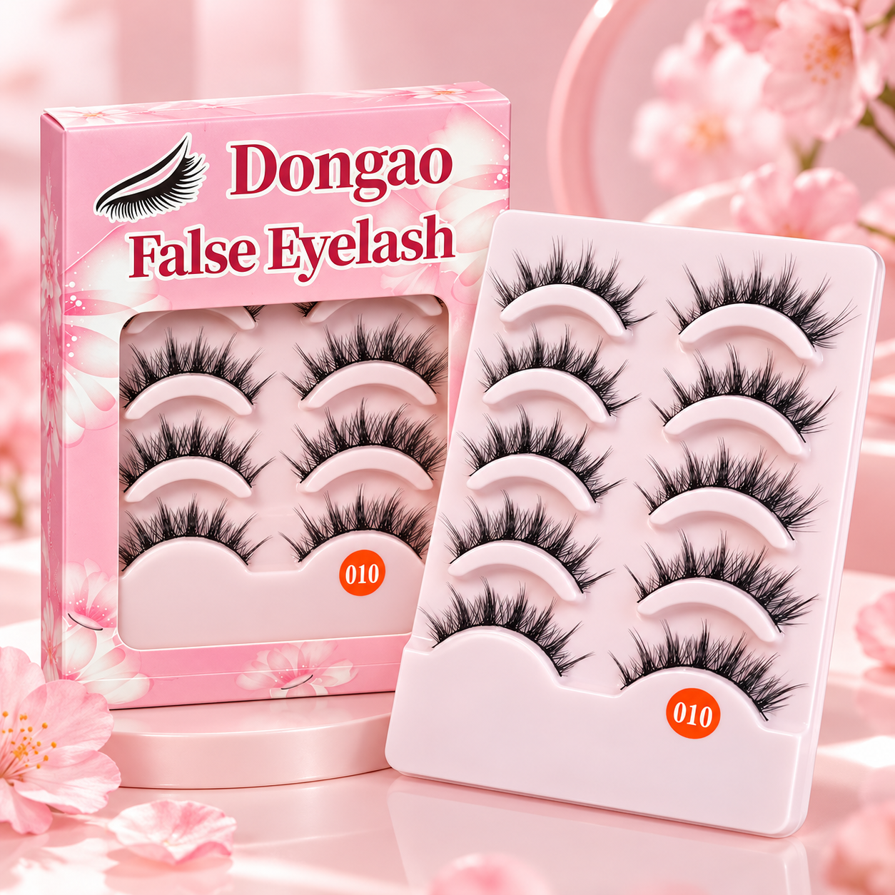 5 Pairs Voluminous Wispy False Eyelashes – Fluffy Layered Glam Lashes with Flexible Band