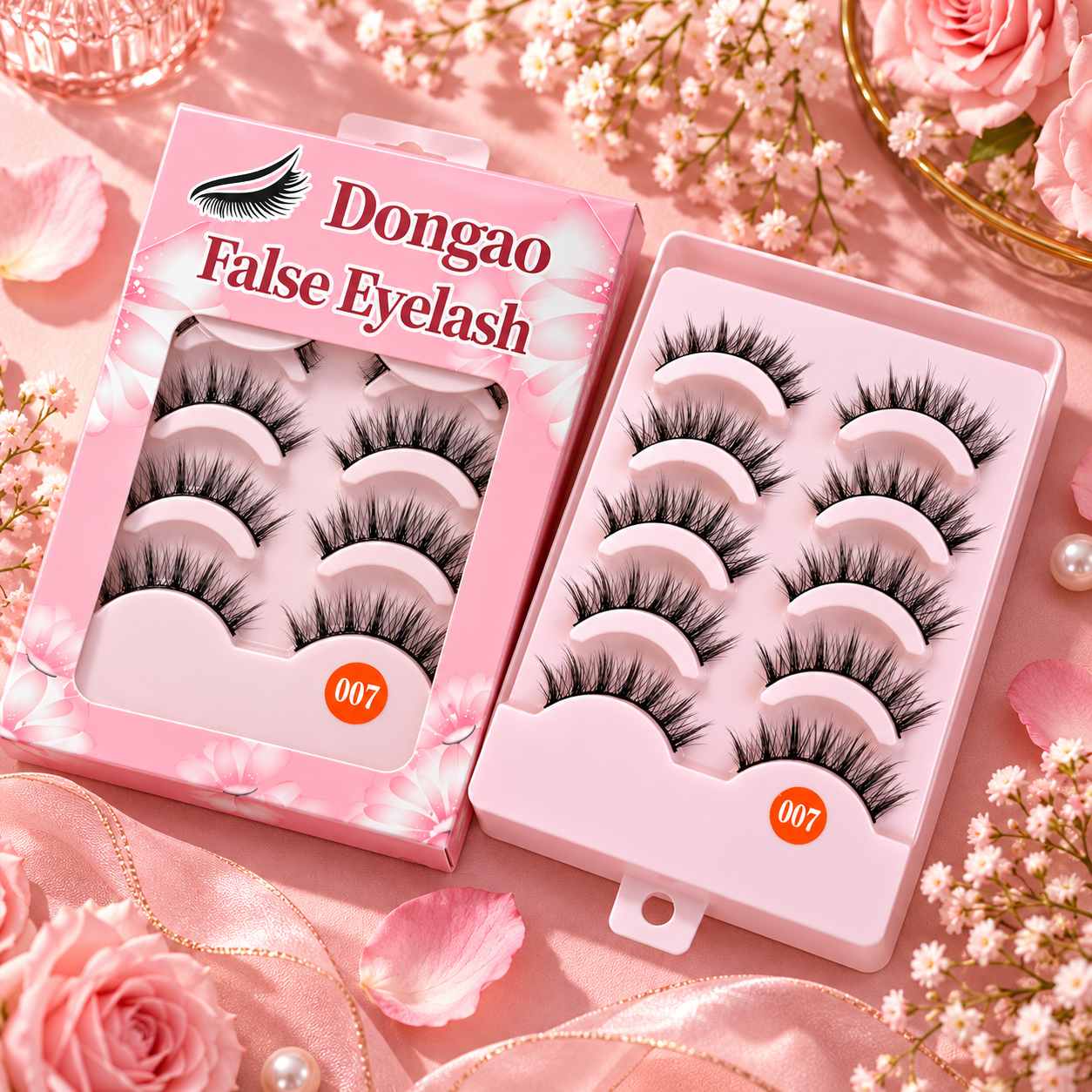 5 Pairs Wispy Cat-Eye False Eyelashes – Fluffy Layered Lashes with Flexible Band