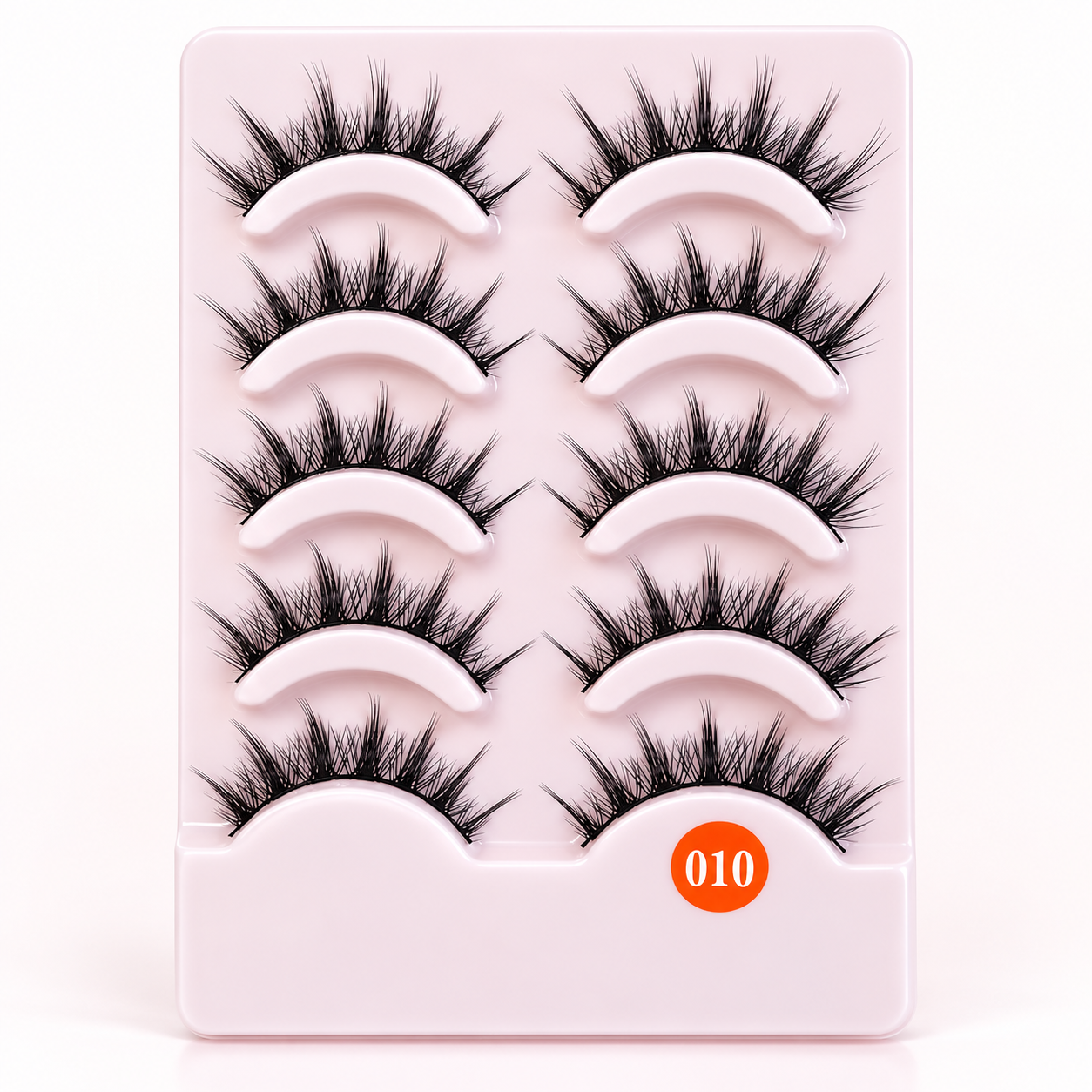 5 Pairs Voluminous Wispy False Eyelashes – Fluffy Layered Glam Lashes with Flexible Band