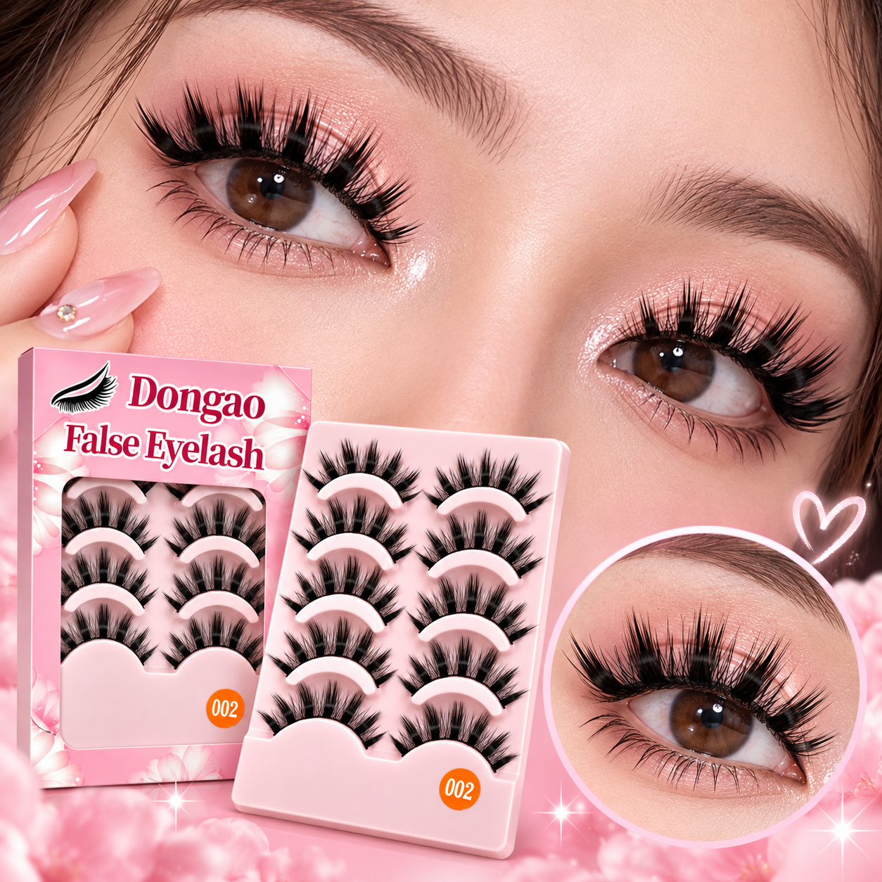 5 Pairs Dramatic Spiky False Eyelashes – Bold Wispy Volume Lashes with Lightweight Band