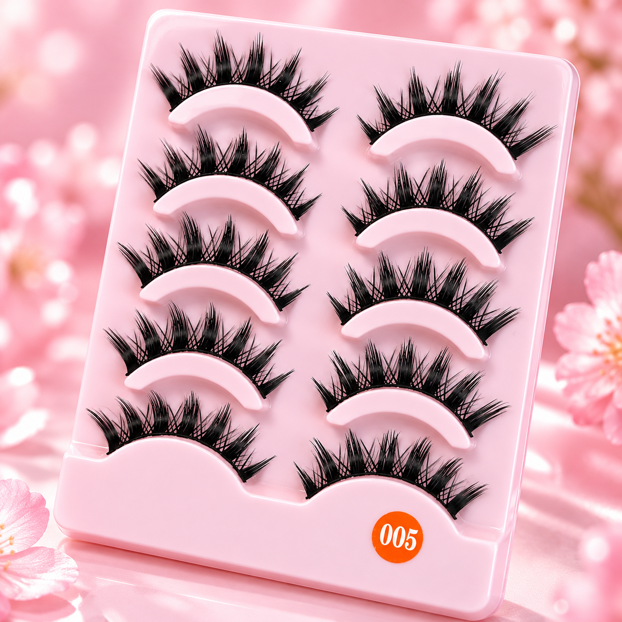 5 Pairs Spiky Cluster False Eyelashes – Bold Manga Style Wispy Lashes with Flexible Band