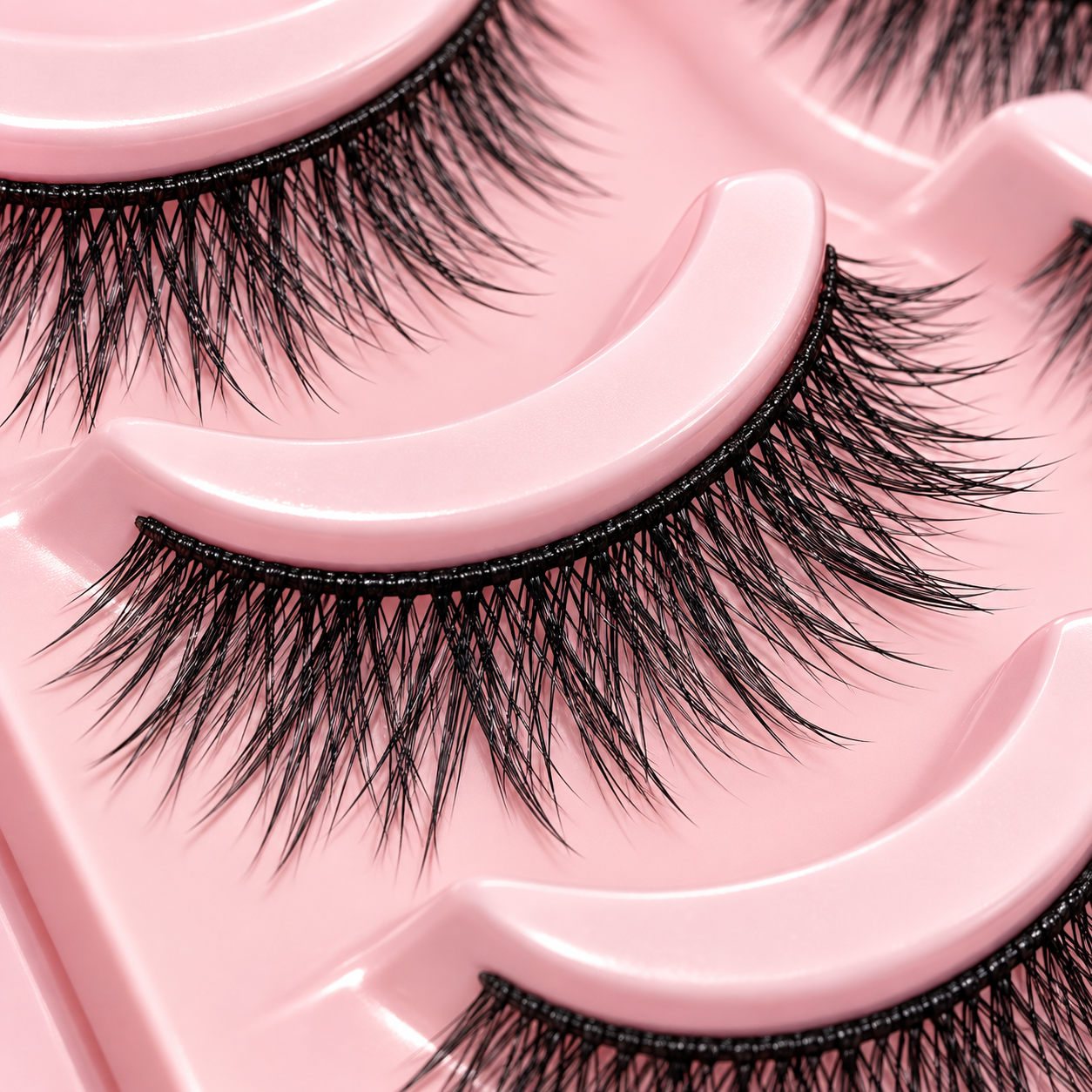 5 Pairs Natural Wispy False Eyelashes – Soft Flared Lightweight Lashes with Flexible Band