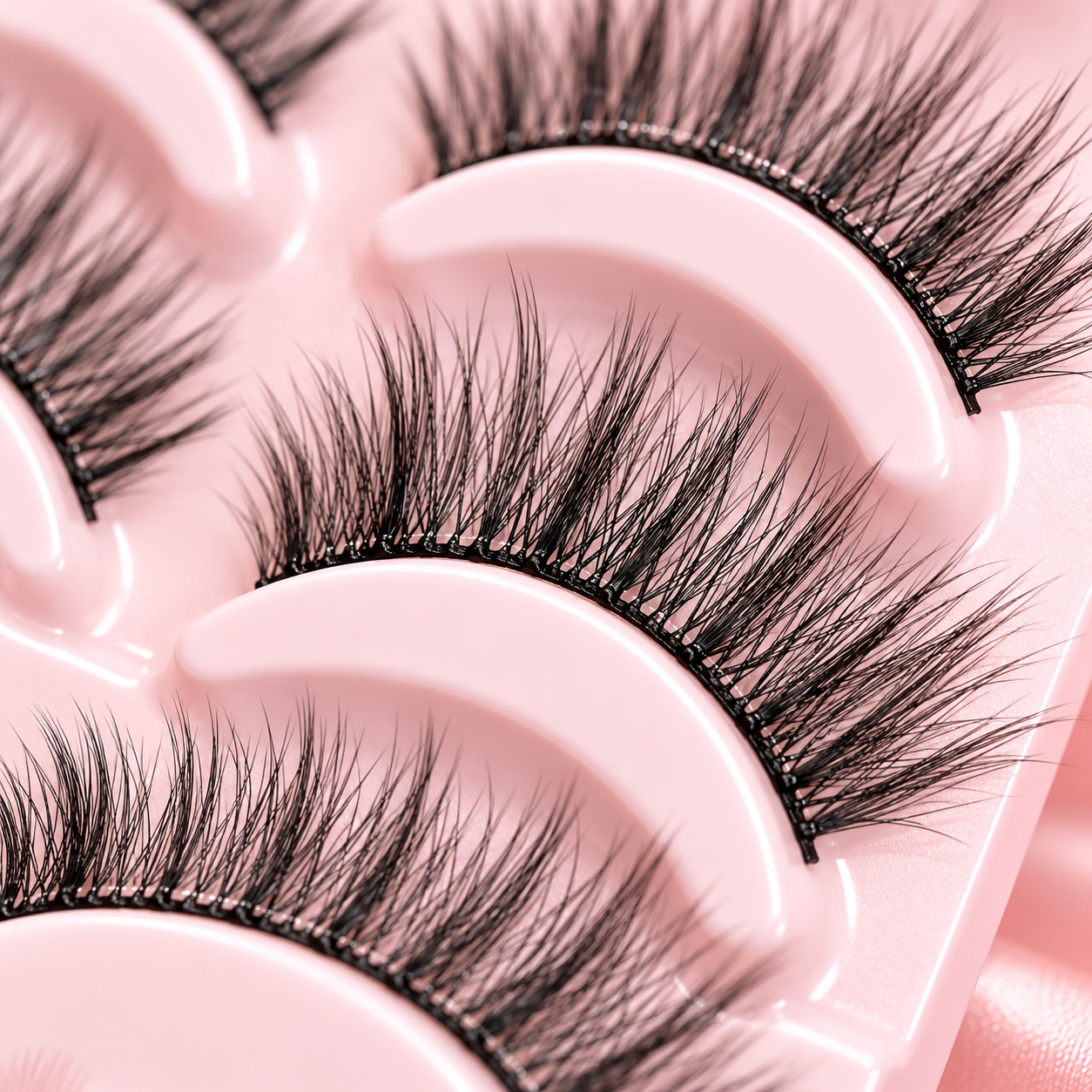 5 Pairs Soft Glam False Eyelashes – Wispy Layered Natural Volume Lashes