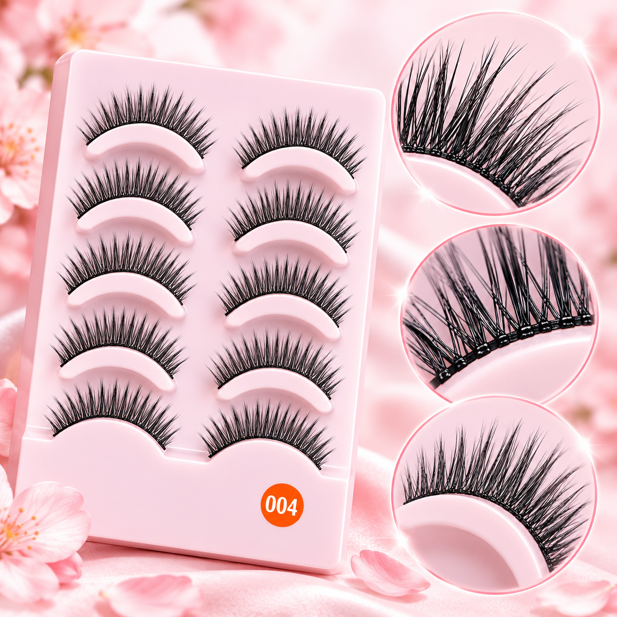 5 Pairs Natural Wispy False Eyelashes – Lightweight Everyday Lashes with Flexible Band