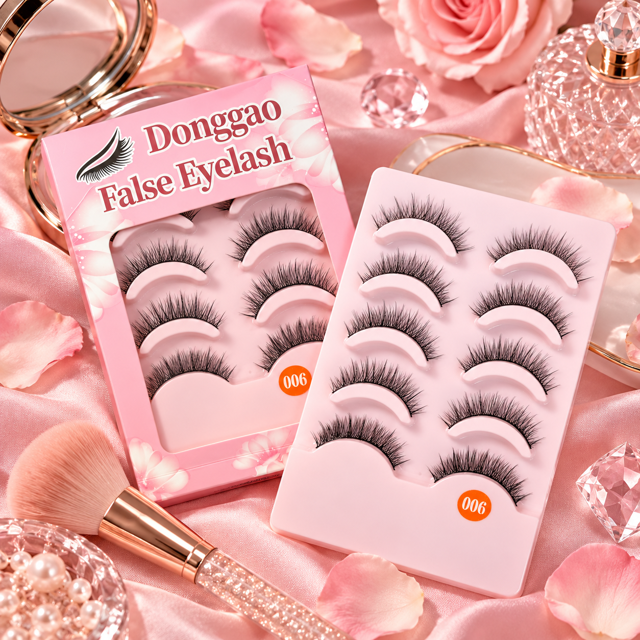 5 Pairs Natural Wispy False Eyelashes – Soft Flared Lightweight Lashes with Flexible Band