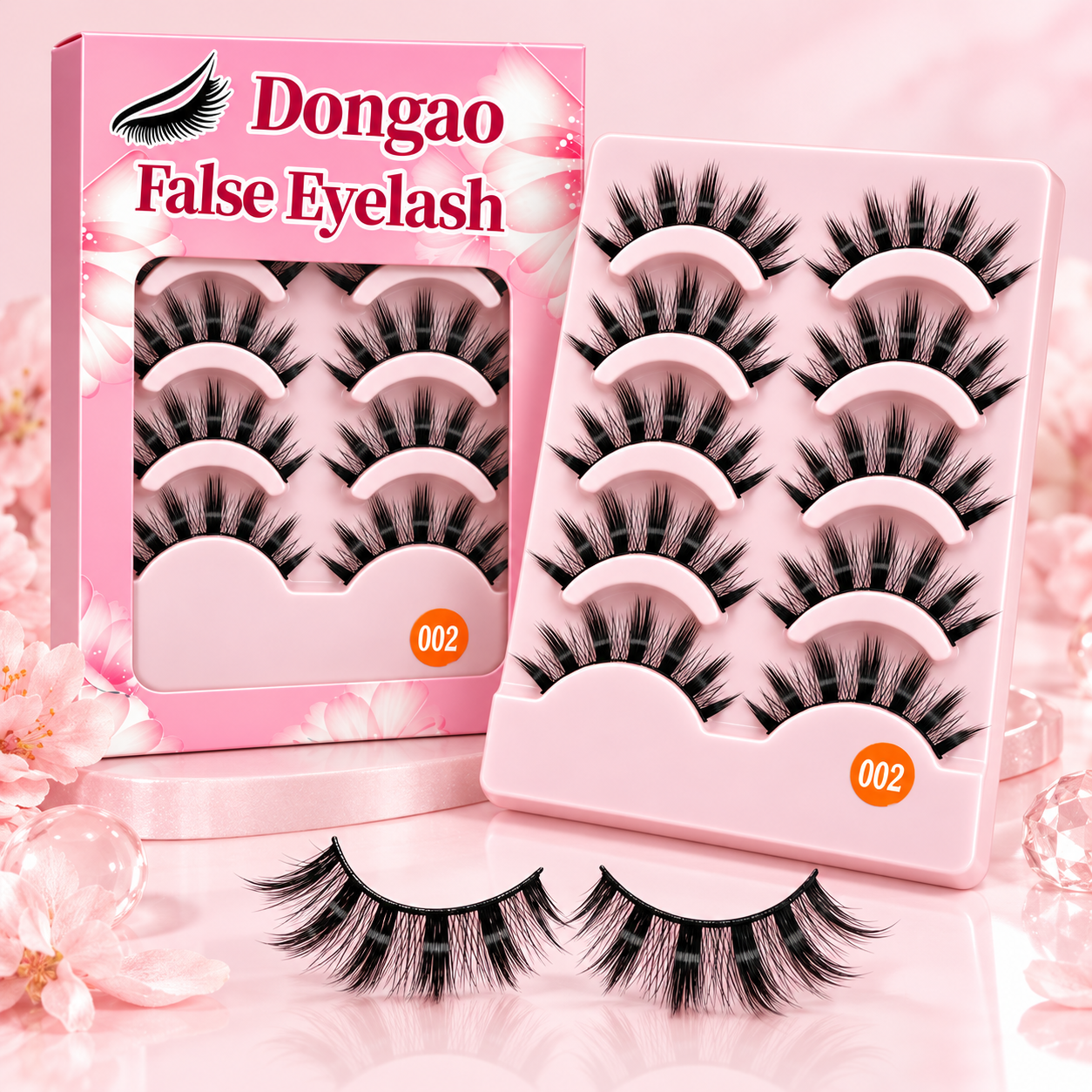 5 Pairs Dramatic Spiky False Eyelashes – Bold Wispy Volume Lashes with Lightweight Band