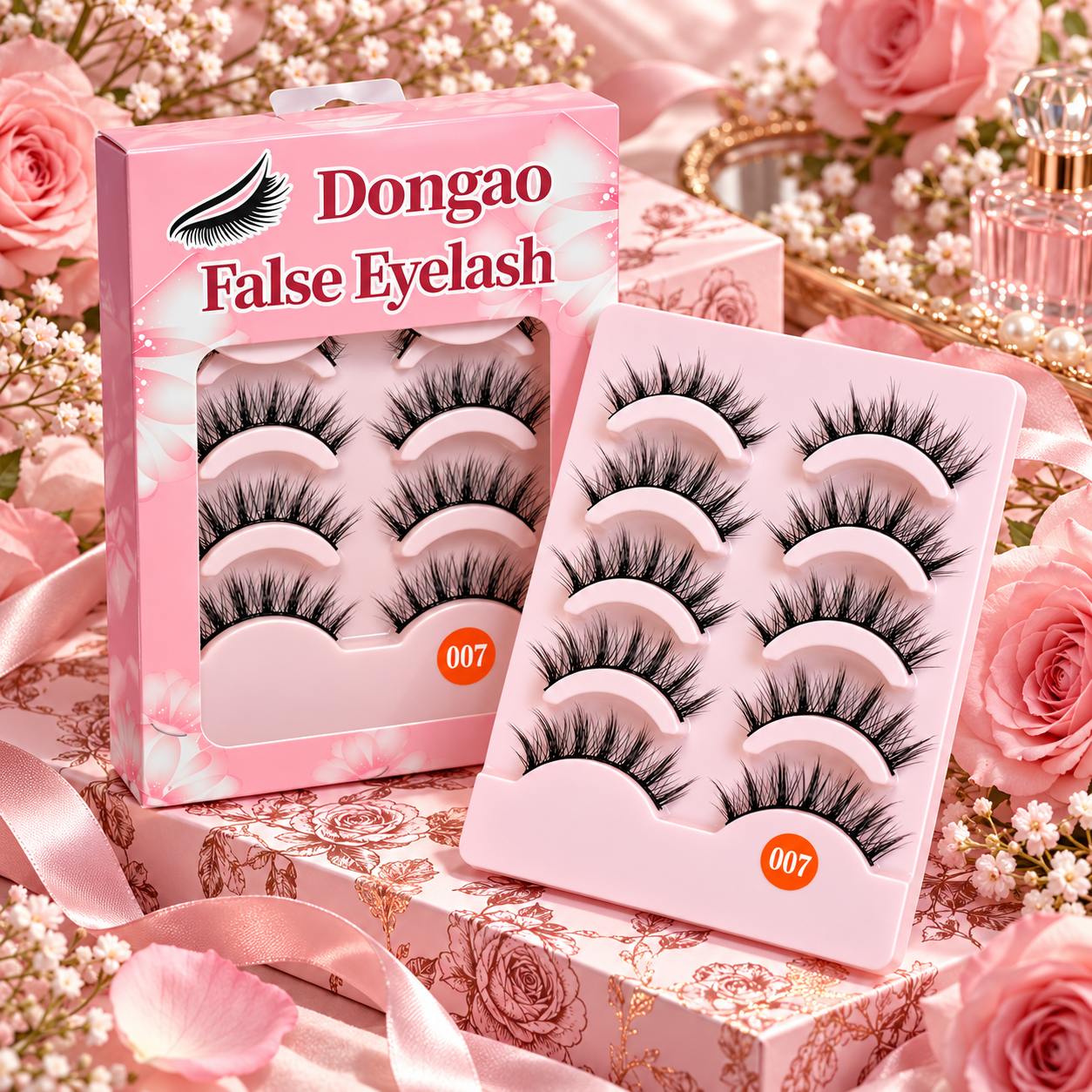 5 Pairs Wispy Cat-Eye False Eyelashes – Fluffy Layered Lashes with Flexible Band