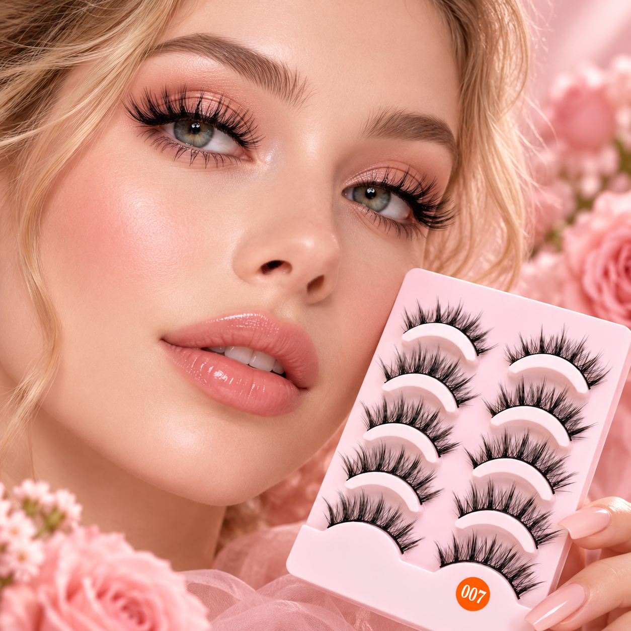 5 Pairs Wispy Cat-Eye False Eyelashes – Fluffy Layered Lashes with Flexible Band