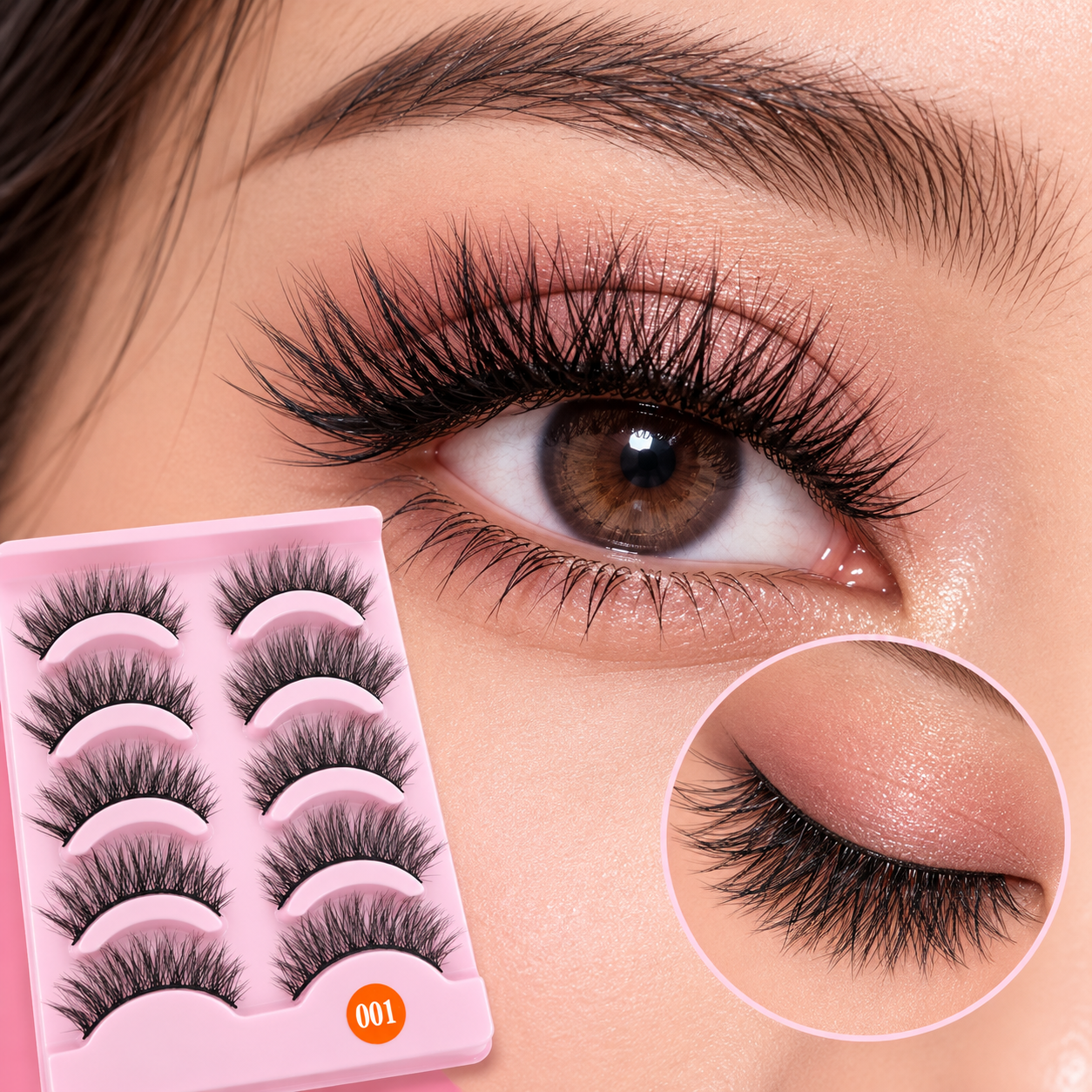 5 Pairs Wispy False Eyelashes – Natural Fluffy Lightweight Lashes with Comfortable Band