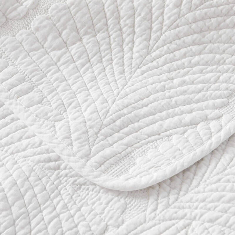 Cotton Bed Cover Set Luxury Three Piece Solid Color Embroidered European Style