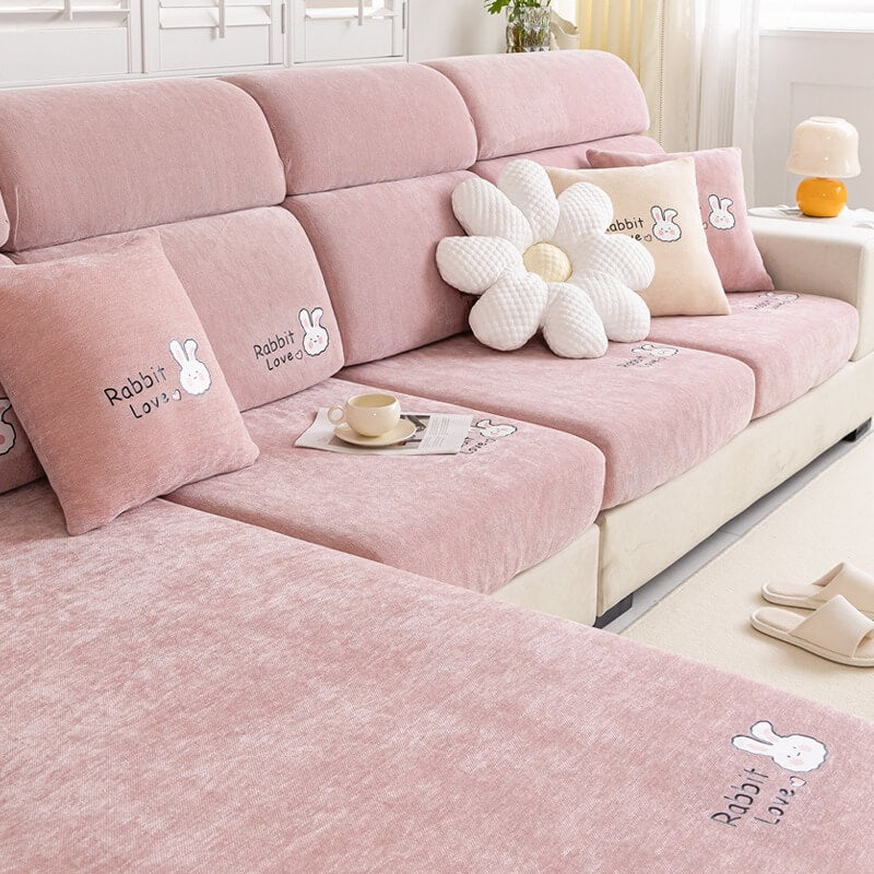  Four Seasons Universal Cartoon Chenille Sofa Cover Cover, Non-slip, All-inclusive