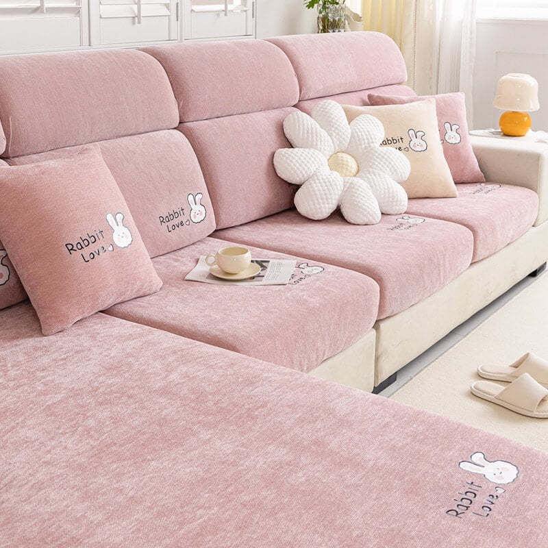  Four Seasons Universal Cartoon Chenille Sofa Cover Cover, Non-slip, All-inclusive