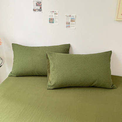 Premium Waffle Weave Breathable Cotton Bed Sheet Set