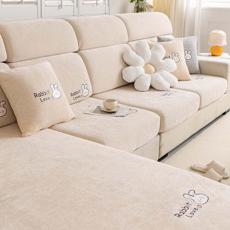  Four Seasons Universal Cartoon Chenille Sofa Cover Cover, Non-slip, All-inclusive
