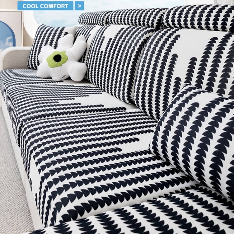 Cooling Sofa Cushion Ice Silk Non Slip Cover Anti Scratch Universal Fit