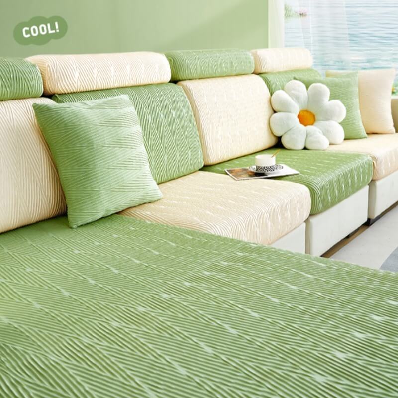 Ice Silk Sofa Cover Non Slip Summer Style for Modern Living Room Decor