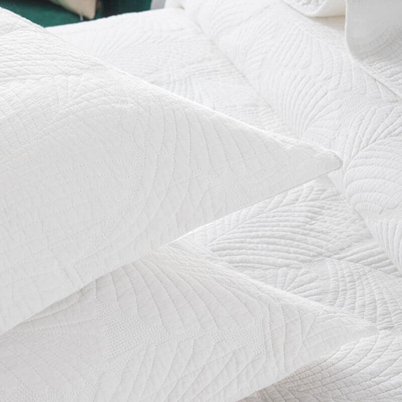 Cotton Bed Cover Set Luxury Three Piece Solid Color Embroidered European Style