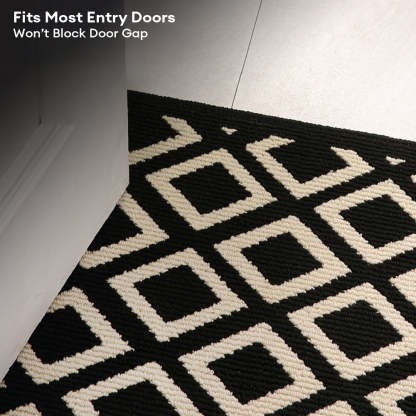 Modern Checkered Anti-Stain Non-Slip Front Door Mat for Muddy Dog Paws