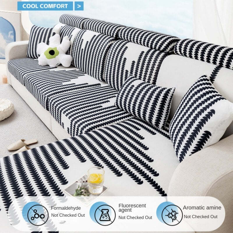 Cooling Sofa Cushion Ice Silk Non Slip Cover Anti Scratch Universal Fit