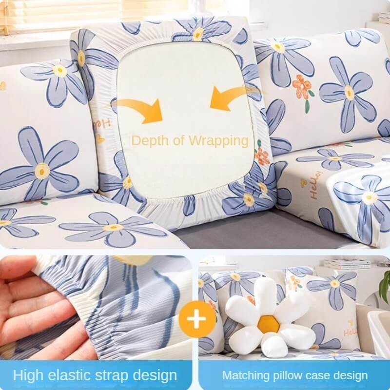 Stretch Ice Silk Sofa Cover for Summer Universal Fit Simple Modern Style
