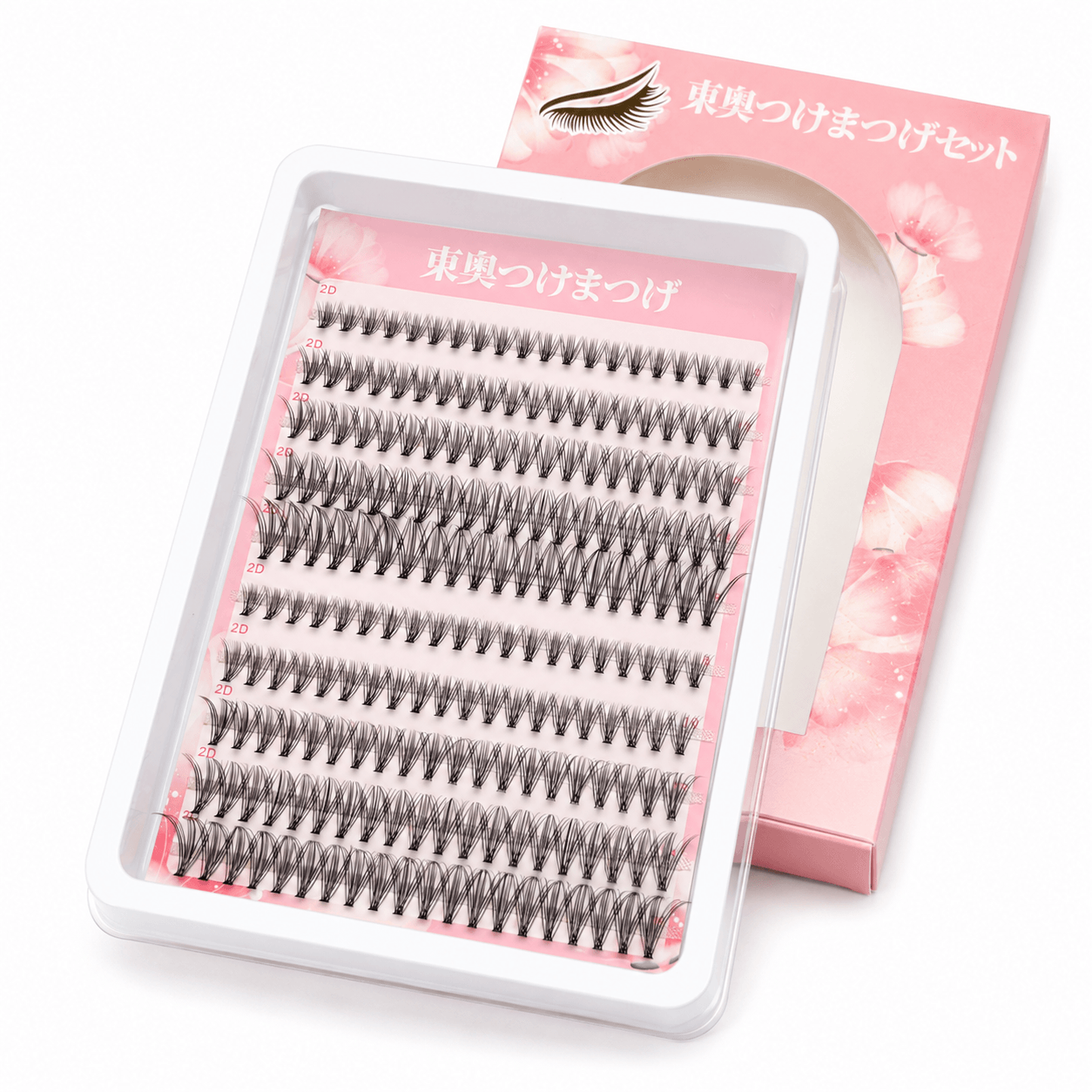 20P Self-Adhesive 2D Premade Lash Clusters, No Glue Needed