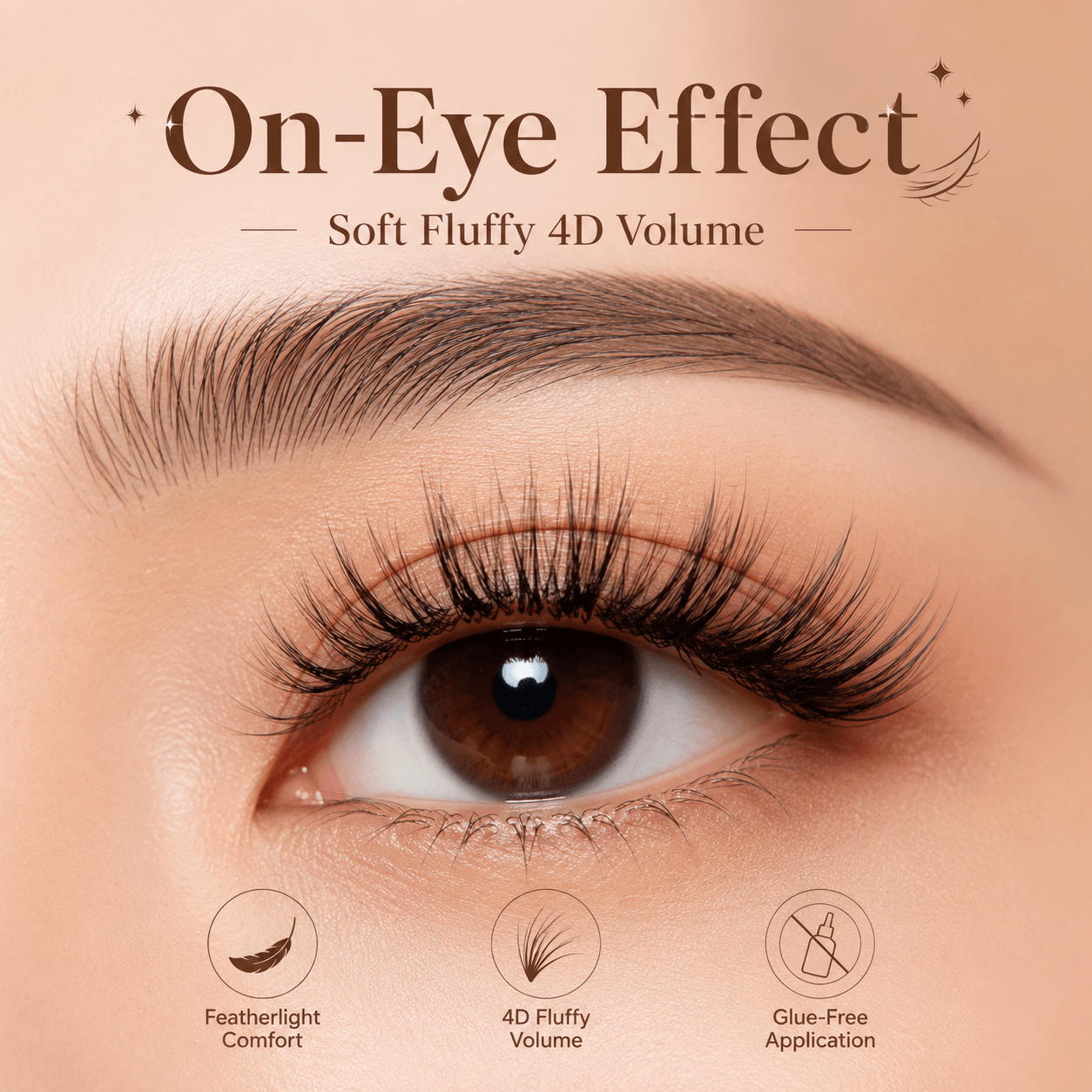 LC10 4D Glue-Free Eyelash Clusters | Natural Volume & Multi-Layer Lashes, Easy to Apply & Long-Lasting
