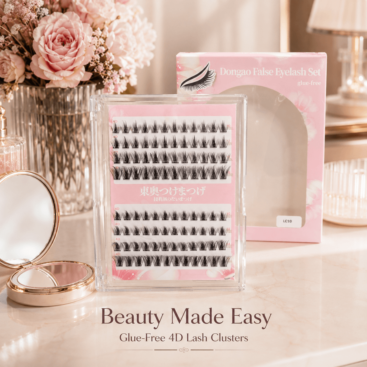 LC10 4D Glue-Free Eyelash Clusters | Natural Volume & Multi-Layer Lashes, Easy to Apply & Long-Lasting