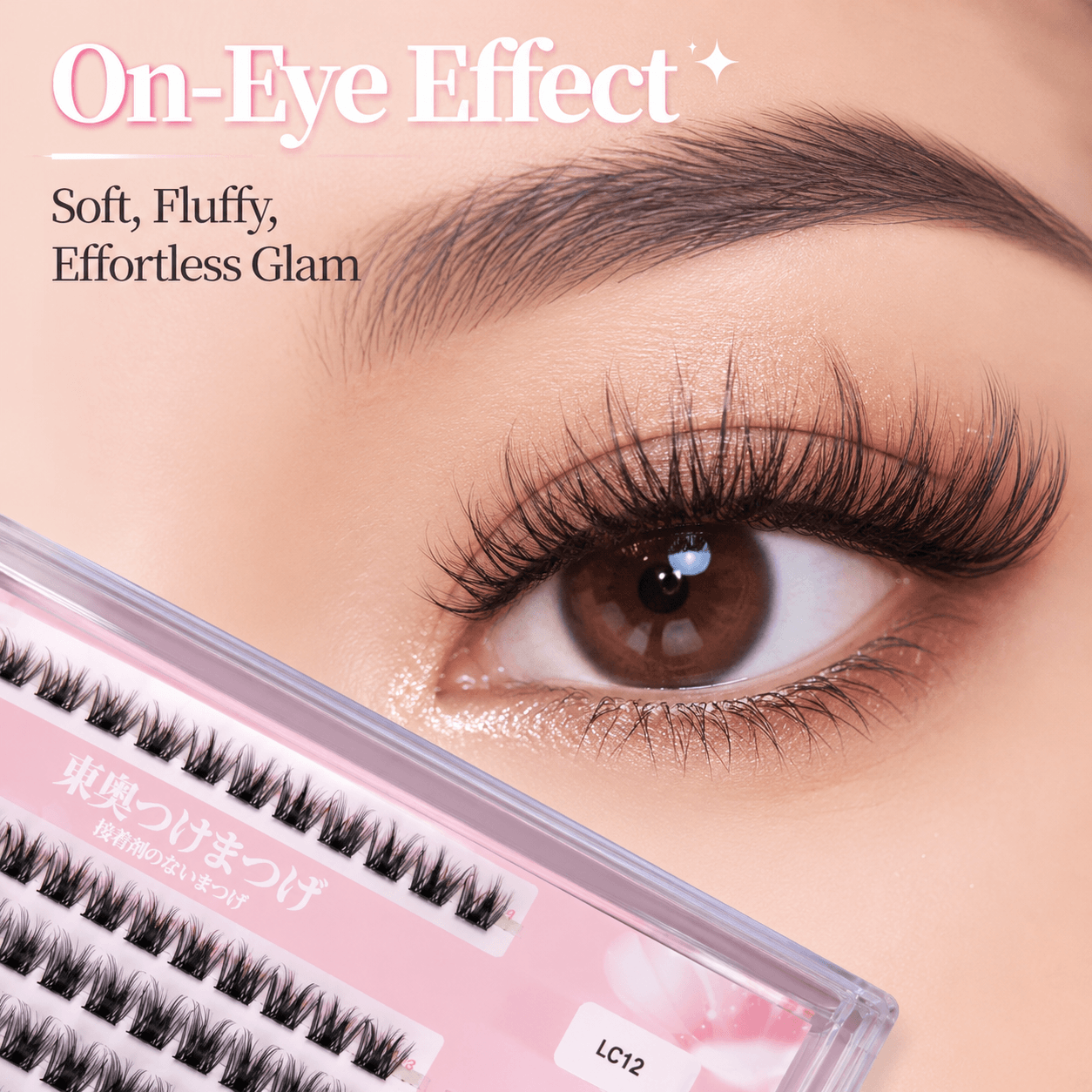 LC12 4D Glue-Free Fluffy Eyelash Clusters – Voluminous & Natural Look