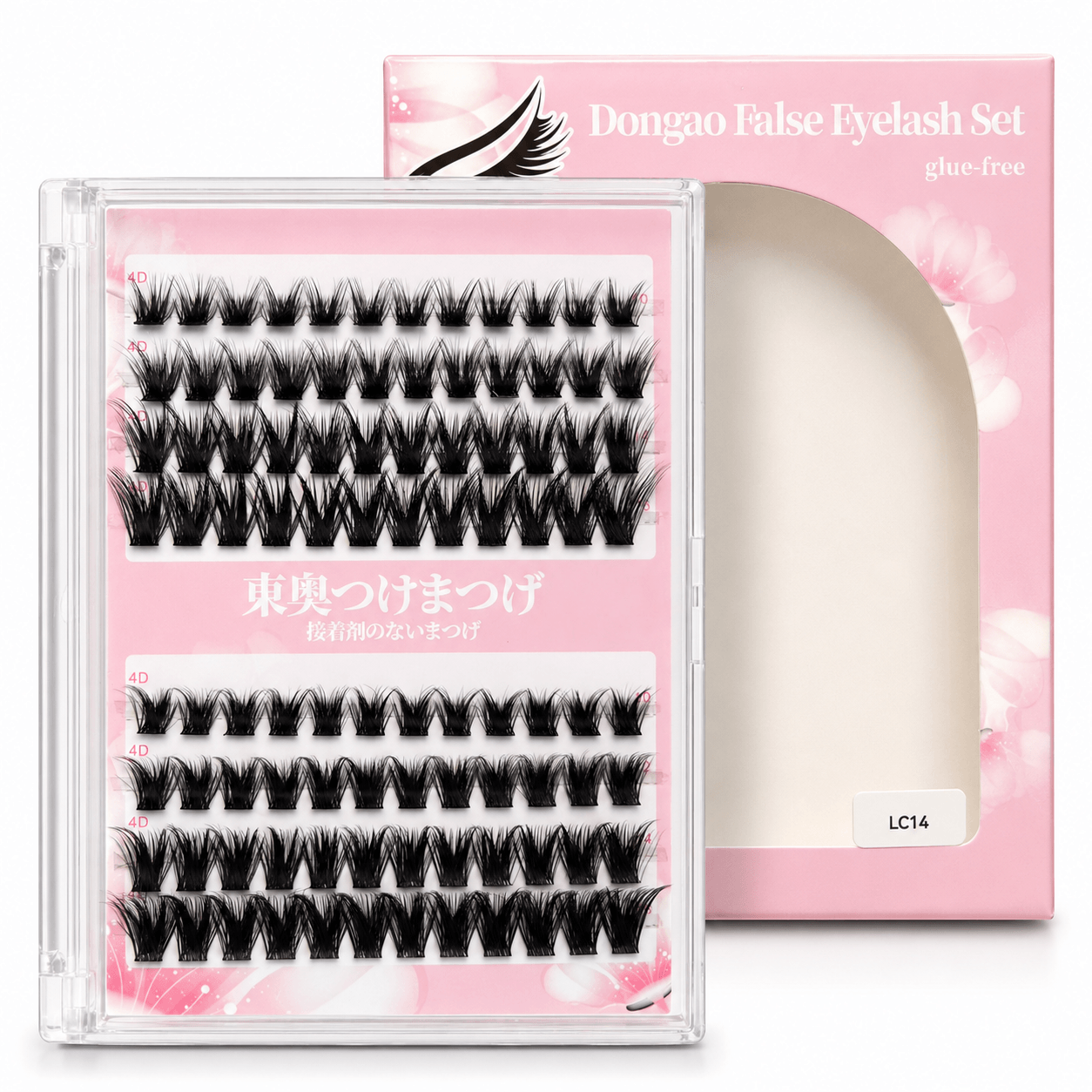 LC14 4D Glue-Free Lash Clusters – Bold Fluffy Volume Self-Adhesive Lashes