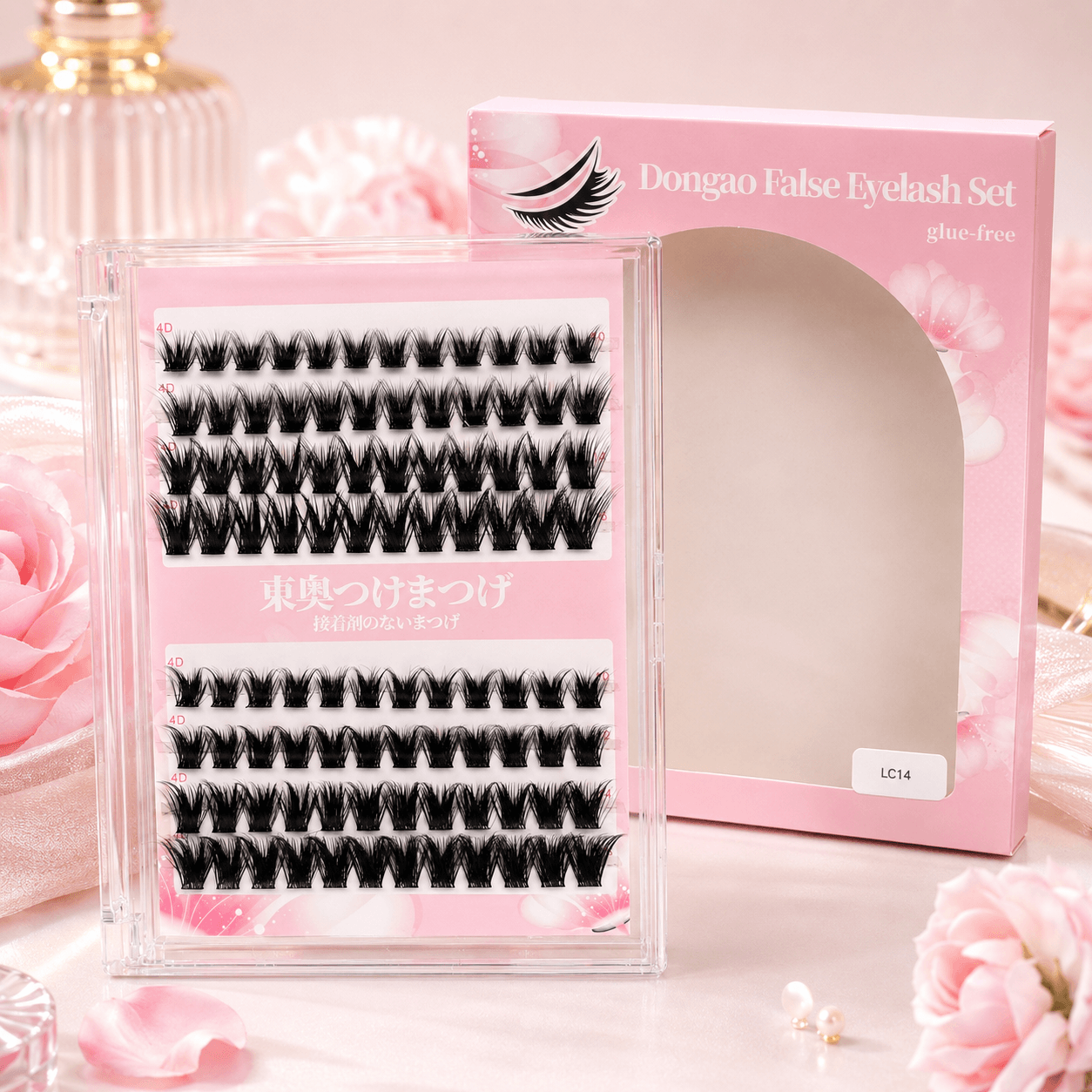 LC14 4D Glue-Free Lash Clusters – Bold Fluffy Volume Self-Adhesive Lashes