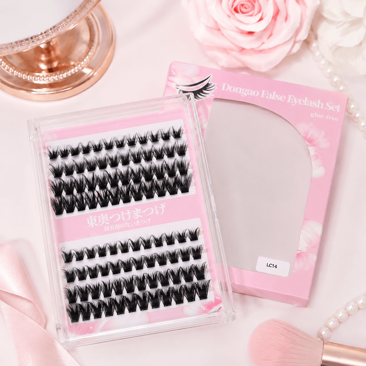 LC14 4D Glue-Free Lash Clusters – Bold Fluffy Volume Self-Adhesive Lashes
