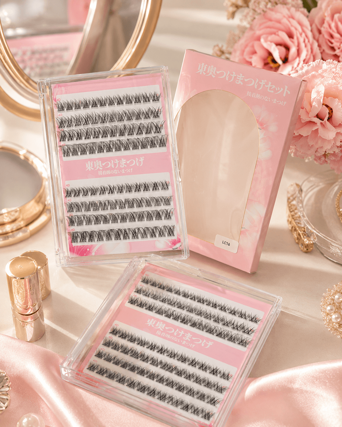 LC16 4D Handmade Multi-Layer False Eyelashes – Glue-Free, Lightweight & Natural Volume