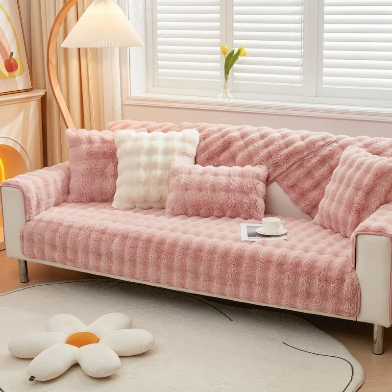2024 models of rabbit plush sofa cushions, non-fluff thickened models, non-slip universal models