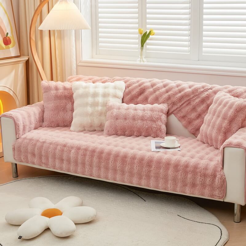 2024 models of rabbit plush sofa cushions, non-fluff thickened models, non-slip universal models