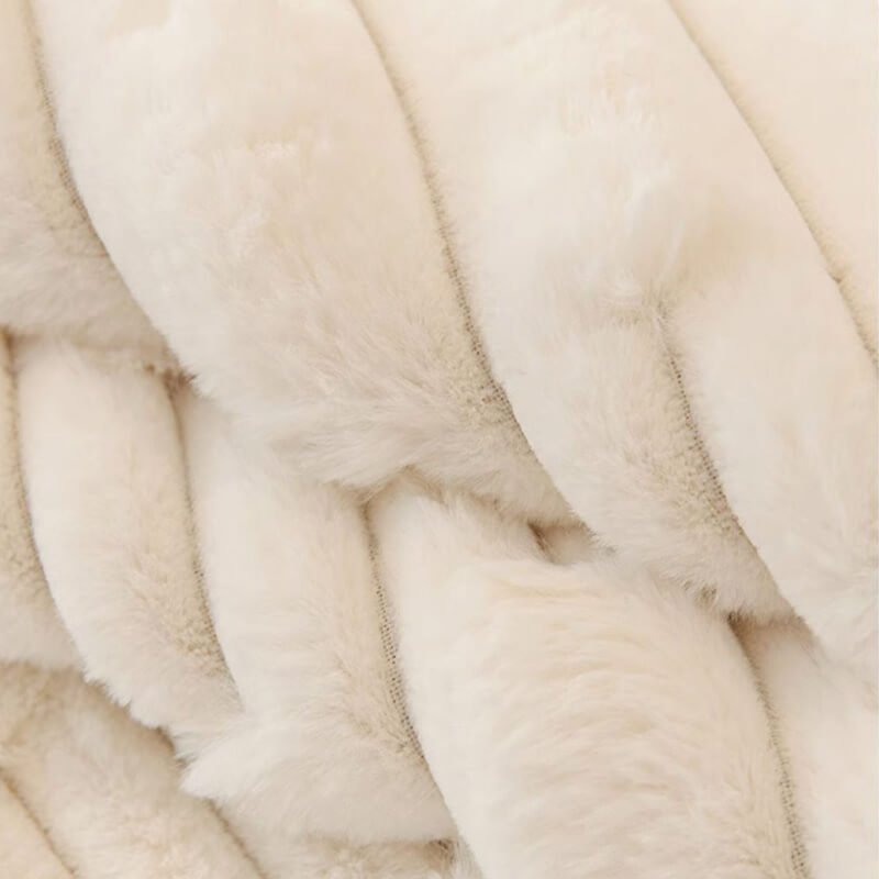 Rabbit velvet plush sofa cushion winter thickened warm sitting cushion non-slip leather sofa cover cover new style