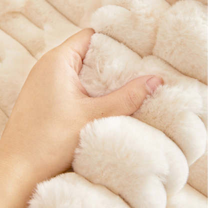 Rabbit velvet plush sofa cushion winter thickened warm sitting cushion non-slip leather sofa cover cover new style