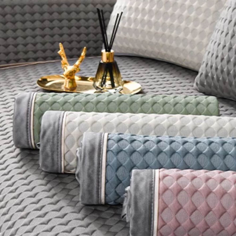 Summer Cool Dot-Ice Silk Sofa Pad – Breathable & Non-Slip Design