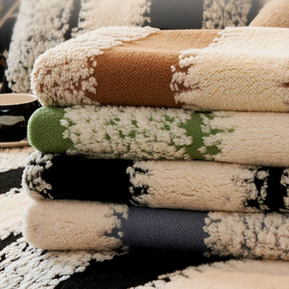 Striped Plush Chenille Thickened Cushion Protector Non-Slip Couch Cover