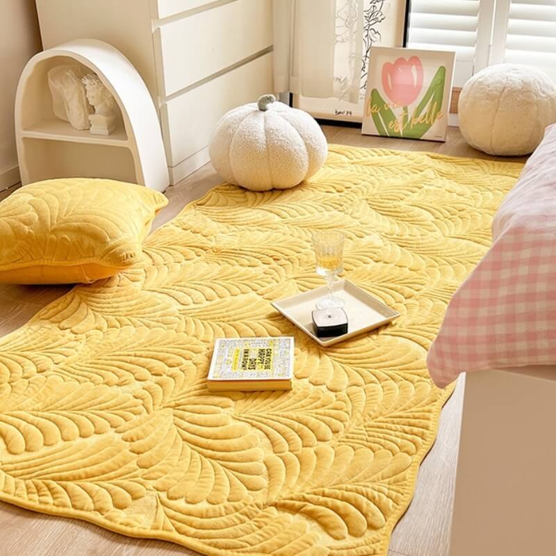 Leaf Design Cotton Sofa Mat – Scratch-Resistant Couch Protector