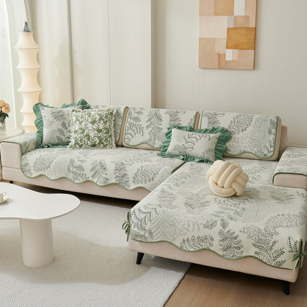 Emerald Wilderness Chenille Fabric Sofa Decoration Scratch-resistant Couch Cover