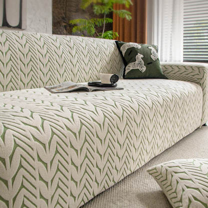 Textured Wheat Ear Pattern Jacquard Fleece Magic Couch Cover