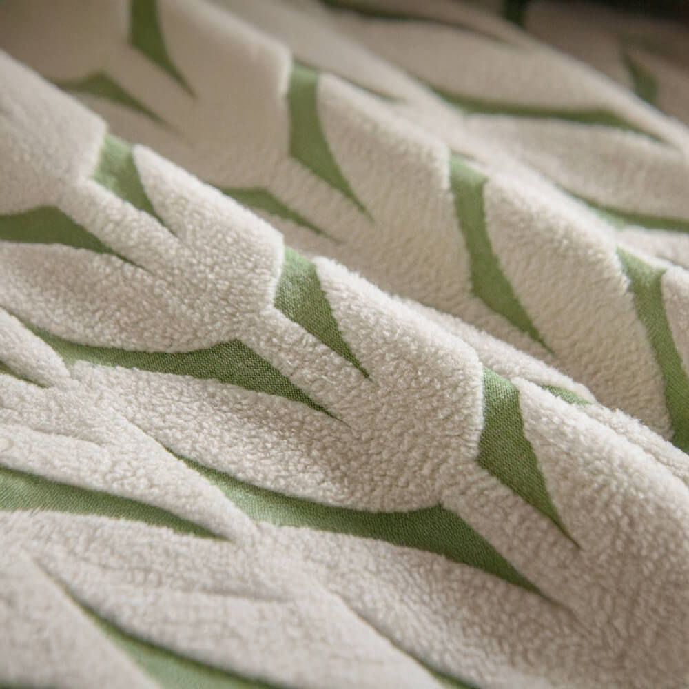 Textured Wheat Ear Pattern Jacquard Fleece Magic Couch Cover